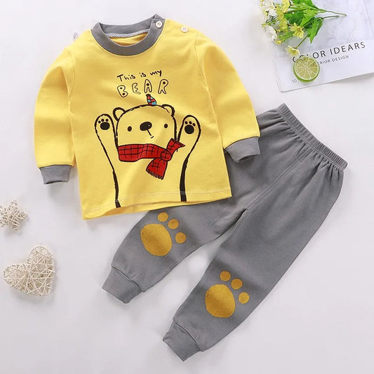 New Children Pure Cotton Underwear Suits Boys Girls Autumn Clothing