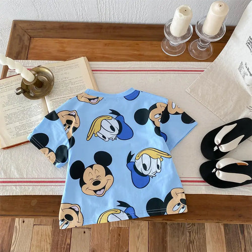 Mickey Kids Clothing Tees Summer Printed Cartoon Fashion Short Sleeve