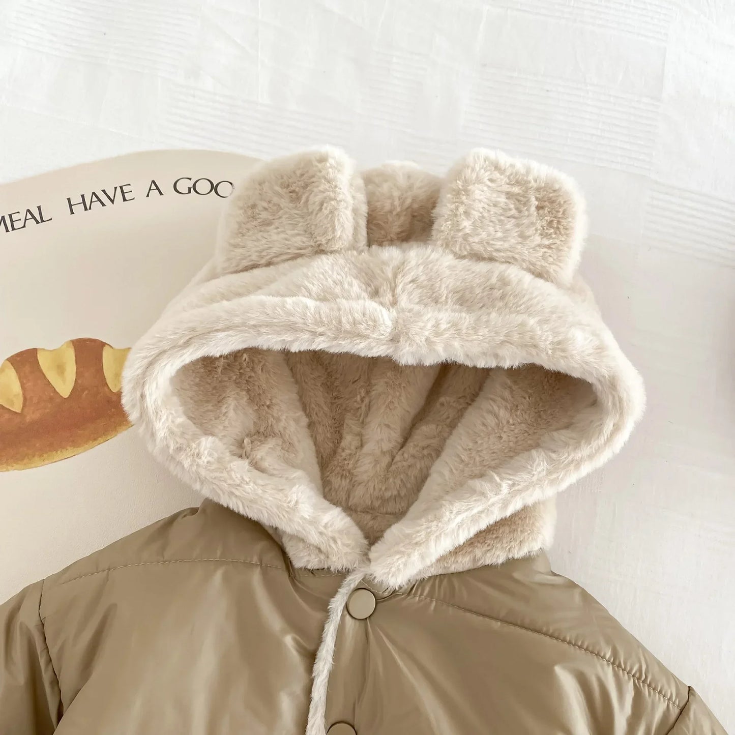 Cute Children's Winter Jacket Fur Lining, 0-5 Years Old, Girls Boys