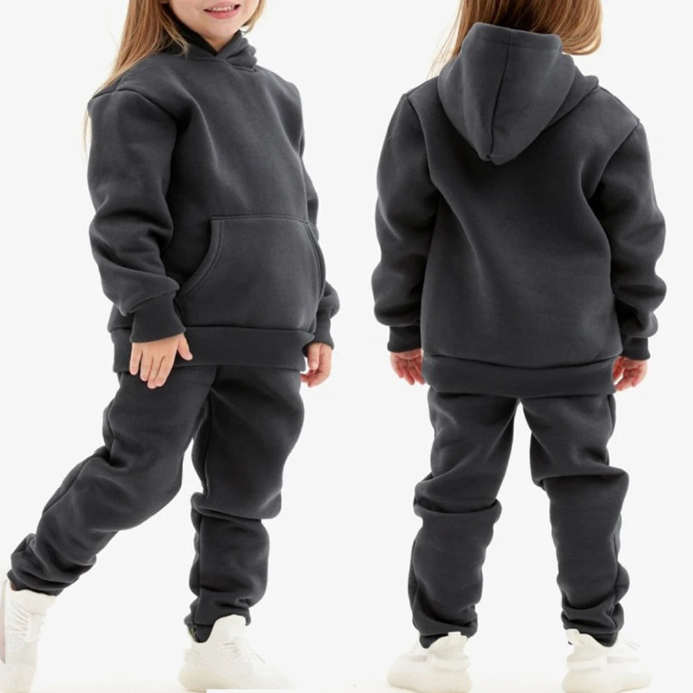 2023 Winter Children Hooded Tracksuits Suits 0-6Y Toddler Boys Girls