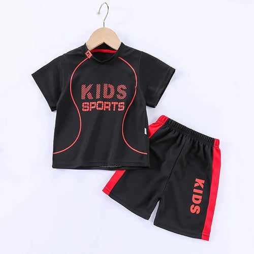 Children Summer Short Sleeve Football Basketball Suit Clothing Set Boy