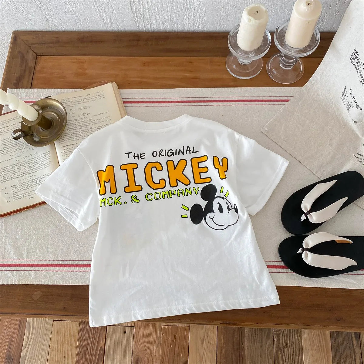 Mickey Kids Clothing Tees Summer Printed Cartoon Fashion Short Sleeve