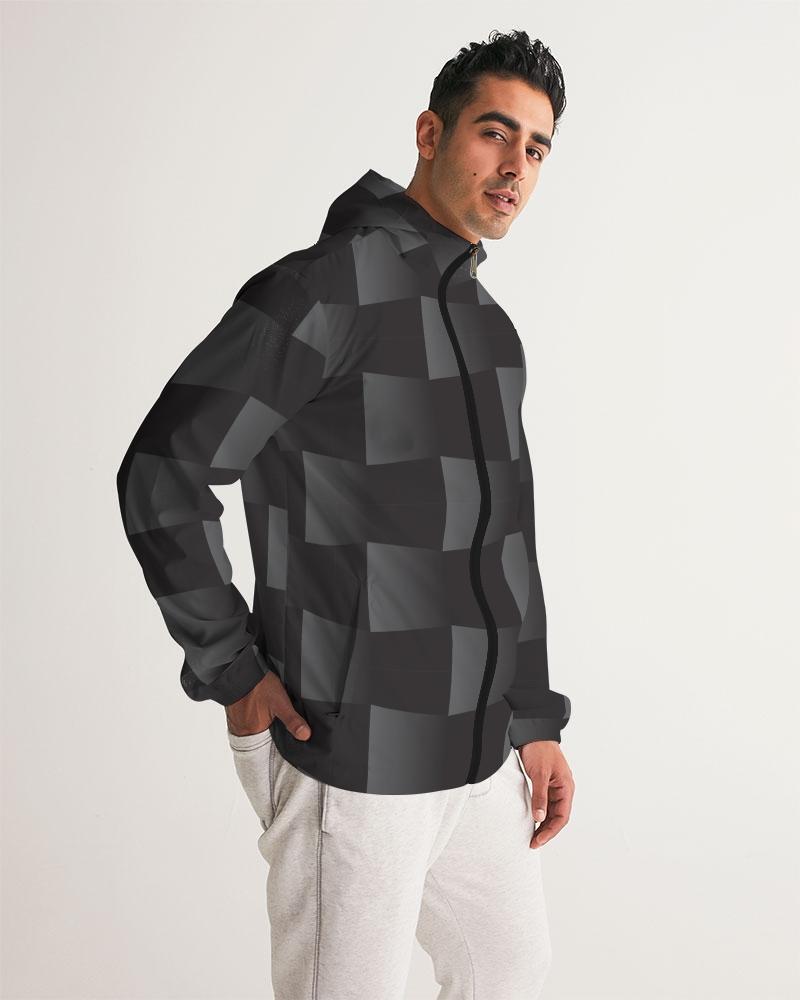 Mens Lightweight Windbreaker Jacket with Hood and Zipper Closure