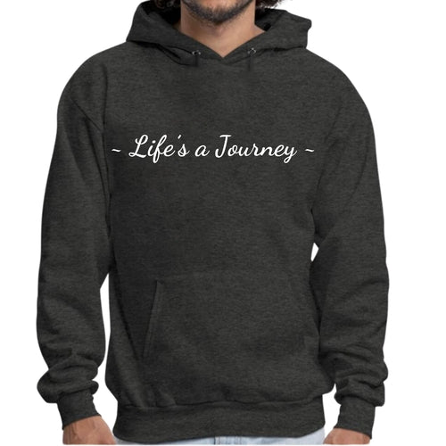 Mens Graphic Hoodie Life’s a Journey White Print