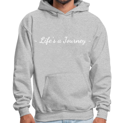 Mens Graphic Hoodie Life’s a Journey White Print