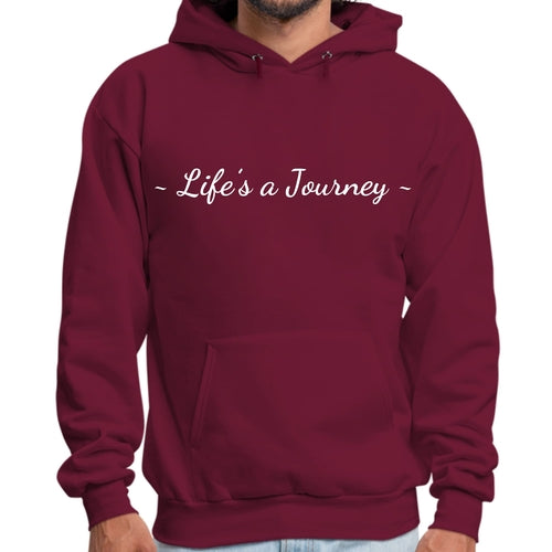 Mens Graphic Hoodie Life’s a Journey White Print