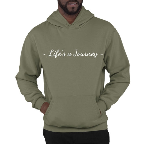 Mens Graphic Hoodie Life’s a Journey White Print