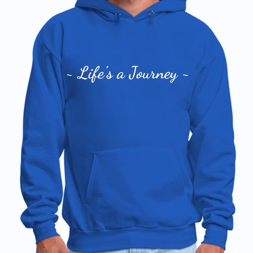 Mens Graphic Hoodie Life’s a Journey White Print