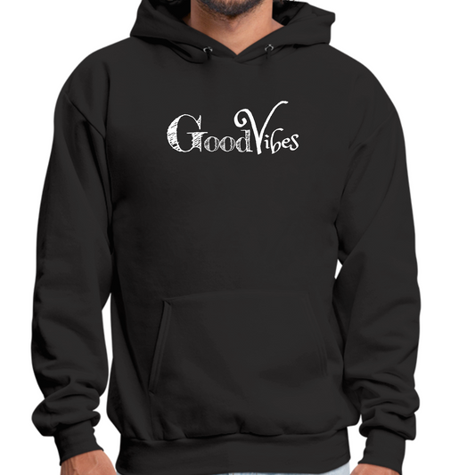 Mens Graphic Hoodie Good Vibes White Print