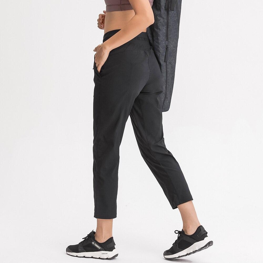 STRIPE Mid Waist Drawstring Sport Gym Joggers Women Loose Fit Fitness