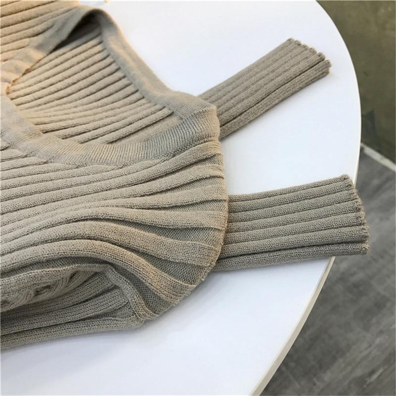 Women Button Up Ribbed Sweater Shirt Cropped Knit Cardigans Korean