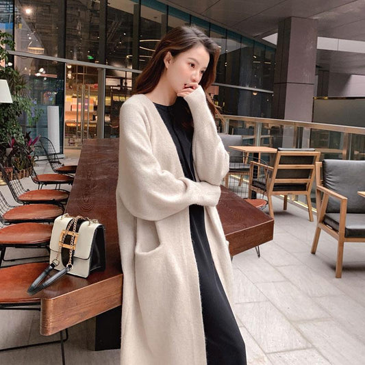 Lazy V-neck Oversize Long Sweater Cardigans Jacket Coat New Women
