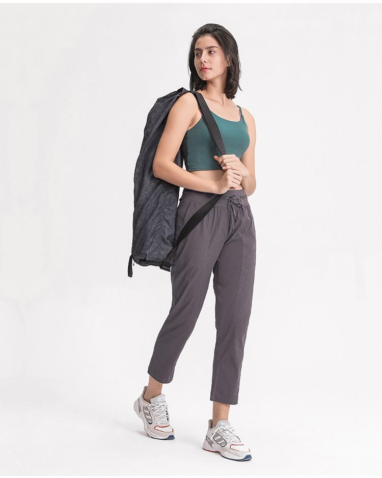 STRIPE Mid Waist Drawstring Sport Gym Joggers Women Loose Fit Fitness