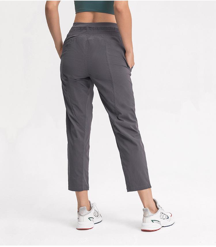 STRIPE Mid Waist Drawstring Sport Gym Joggers Women Loose Fit Fitness
