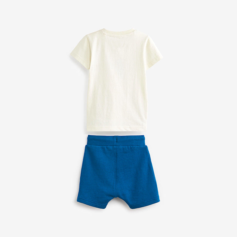 Baby Boy Rainbow Print Pattern Short Sleeve Tops Sets