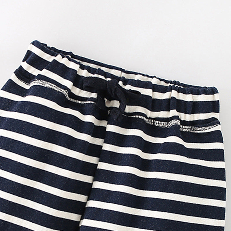 Baby Boy Striped Pattern Loose Casual Shorts