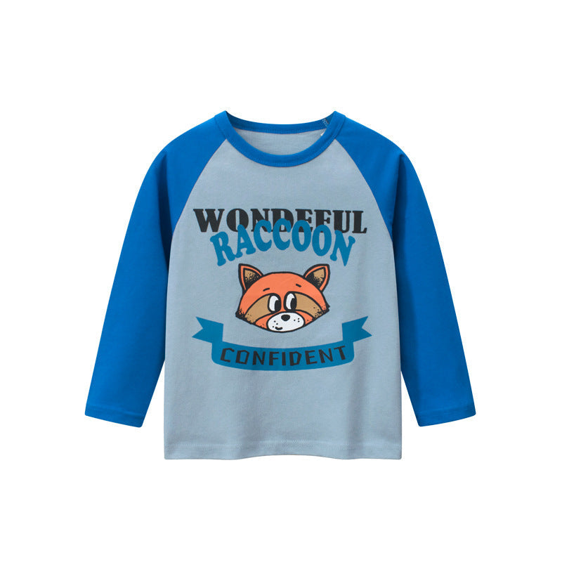 Baby Boy Cartoon Animal Print Pattern Cute Pullover Tops