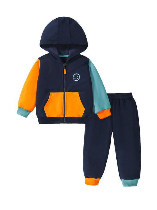 High Quality Spring And Autumn Boys Color Patchwork Long Sleeves Top