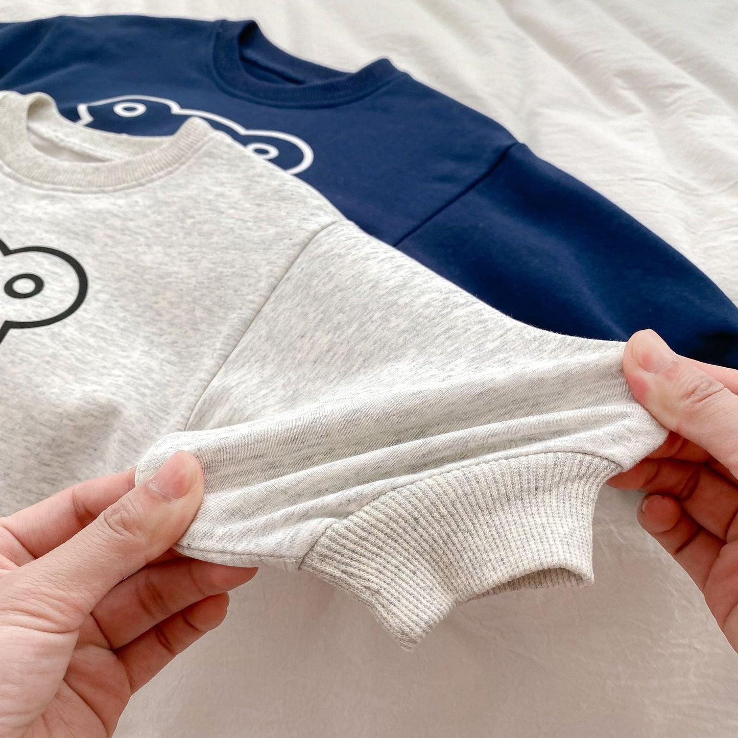 Cute Bear Graphic Casual Clothing Hoodie Sets