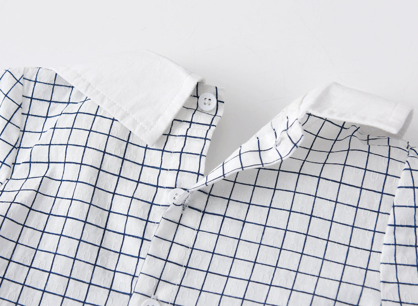 Baby Boy Grid Top Combo Solid Short Pants In Summer