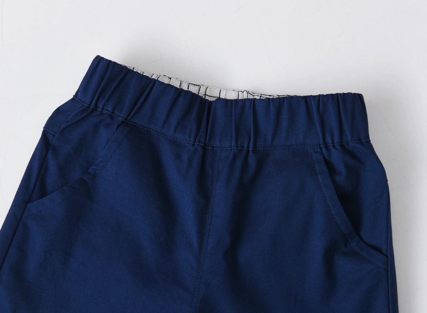 Baby Boy Grid Top Combo Solid Short Pants In Summer